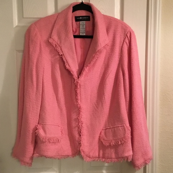Sag Harbor Jackets & Blazers - Sag Harbor Fringe Pink Blazer
